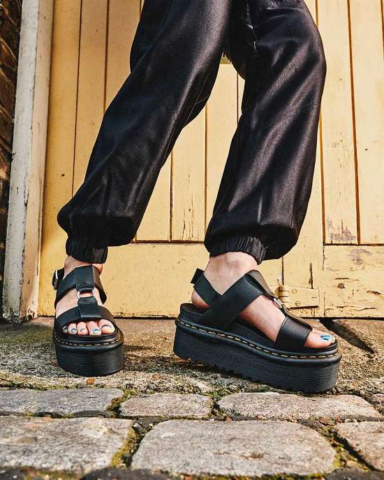Sandalias Ligeras Dr. Martens Francis Strap Mujer Negros MX-62051